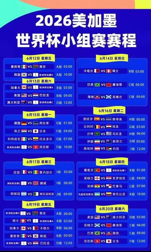 2026世界杯直播高清版最新时间表在哪里看